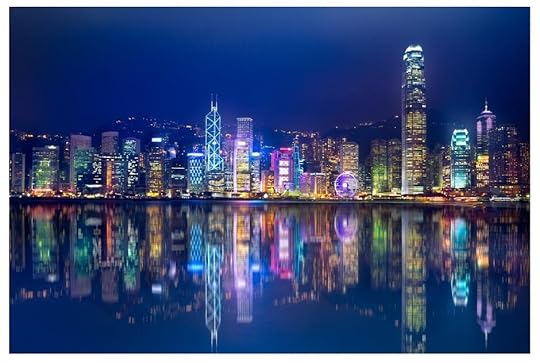 The colours of Hong Kong at night. 