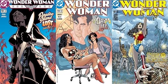 Adam Hughes and Phil Jimenez's covers for Jimenez's Wonder Woman run.
