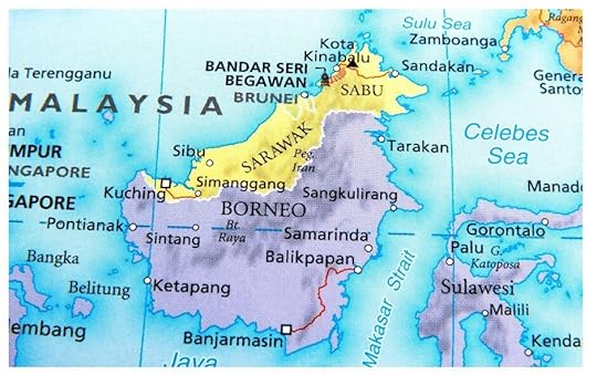 Borneo Map: I marked the train route from Kota Kinabalu to Papar