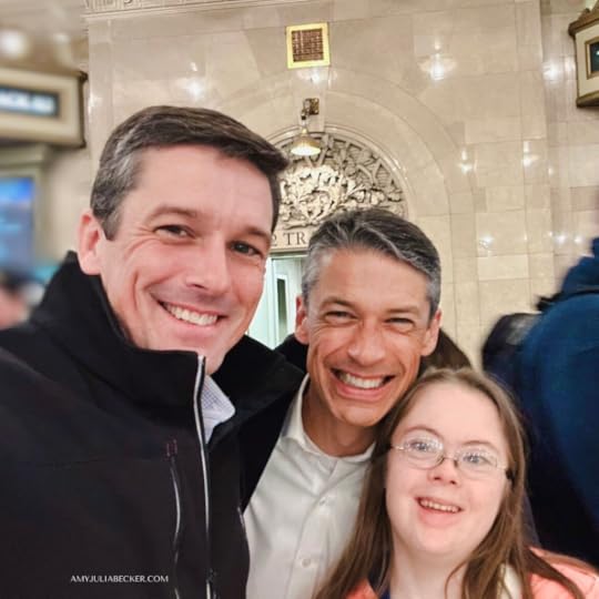 Penny with her dad and uncle in NYC