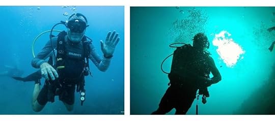 The backpacking husband scuba diving