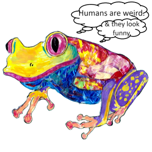 Colorful frog cartoon