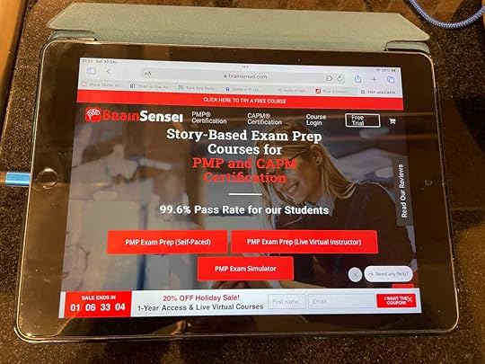 Brain Sensei website homepage loaded on my iPad