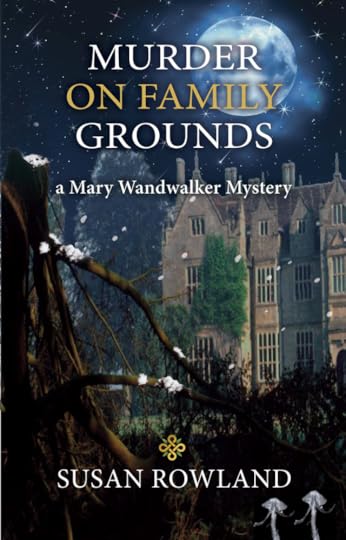 mystery novel cover with big house winter moon
