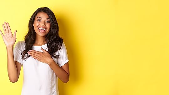 Girl swearing to tell the truth by holding up one hand with her other hand on her heart