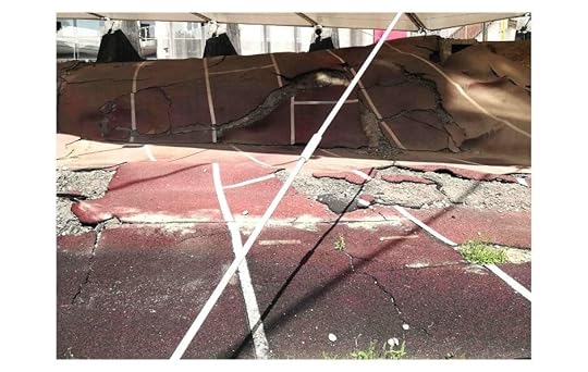 school running track the fault line has been preserved exactly as it was after the quake 