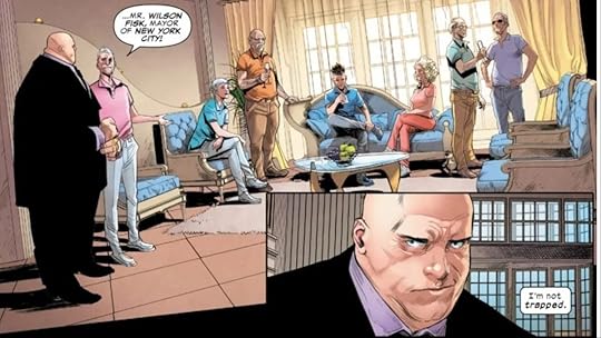 Mayor Fisk meets with his constituents in the pages of Marvel Comics.