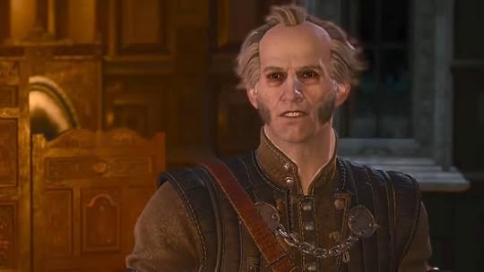 Regis, a balding character with giant mutton chops, from The Witcher 3: Wild Hunt