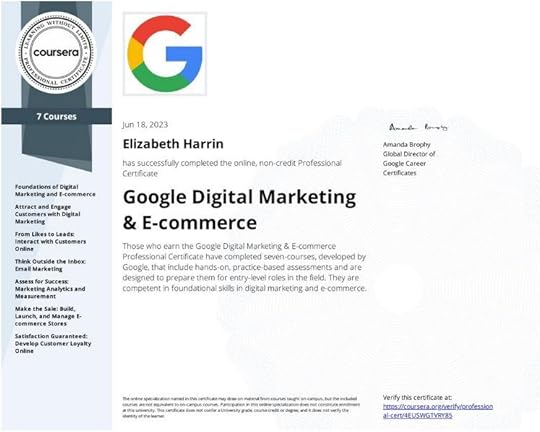 Screenshot of my Google Marketing Certificate