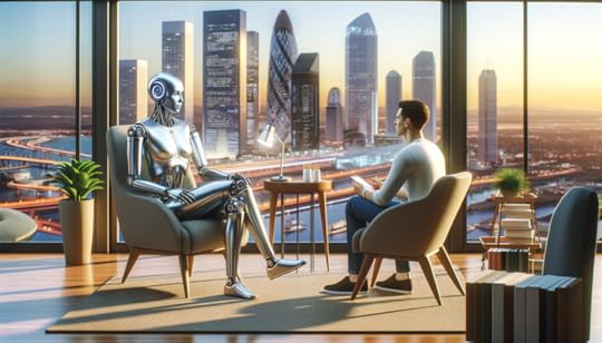 AI robot sitting in place of therapist for human