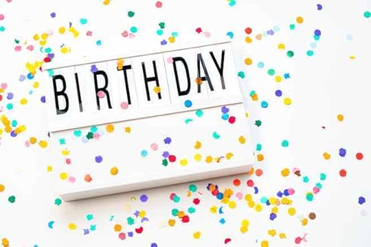 birthday letterboard with confetti