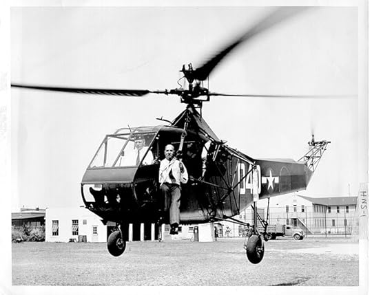 Cdr. Frank Erickson, USCG & Dr. Igor Sikorsky, Sikorsky Helicopter HNS-1 C.G. #39040, 14 August 1944 (US Coast Guard photo 232-8)