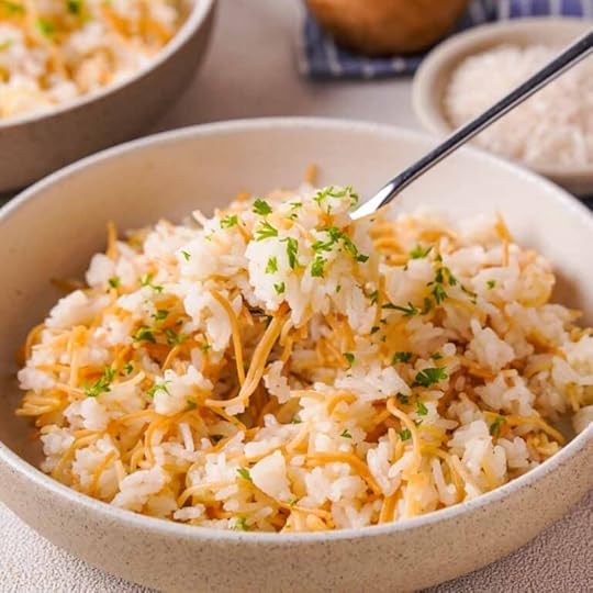 A spoonful of Egyptian rice.