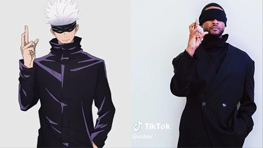 Usher in Jujutsu Kaisen Gojo cosplay