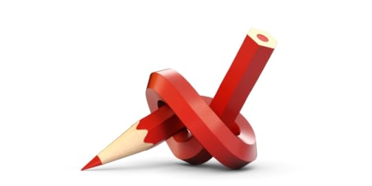 red pencil tied into knot to represent resistance to editing