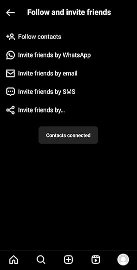 Instagram Contacts connected
