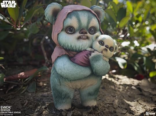 Back of Ewok holding a baby statue
