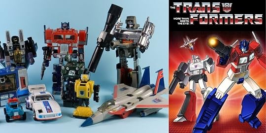 The original 1984 Generation-1 Transformers toys, and promo art from the Transformers cartoon.