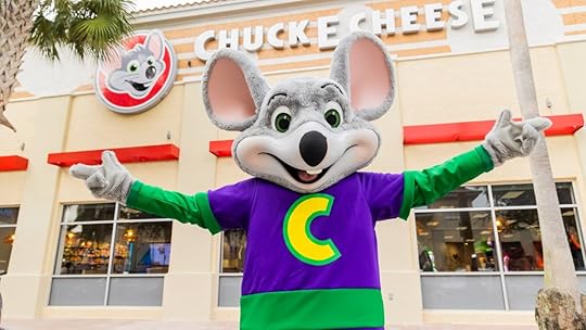 Chuck E cheese mascot and store