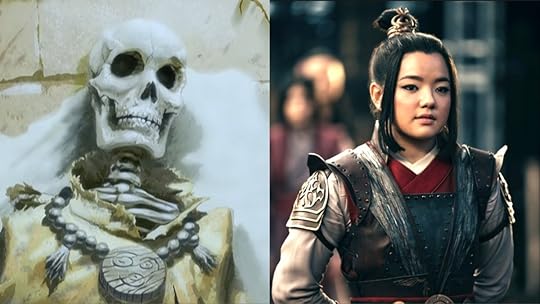 Southern Air Temple destruction and Azula from live action Avatar the Airbender Netflix Series