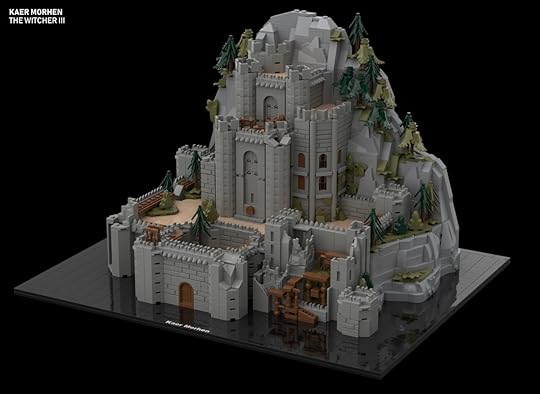 Guide Strats' virtual The Witcher III Kaer Morhen LEGO build (side view)