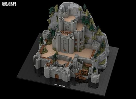 Guide Strats' virtual The Witcher III Kaer Morhen LEGO build (above view)