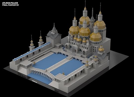 Altissia Palace from Final Fantasy, recreated in virtual LEGO by Guide Strats (Side View)