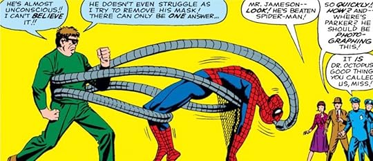 Doc Ock captures Spider-Man, illustration by Steve Ditko