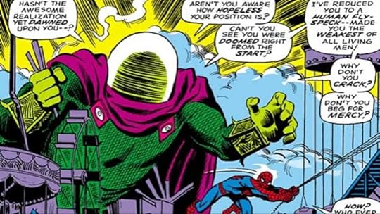 Mysterio menaces Spider-Man in the pages of Marvel Comics.
