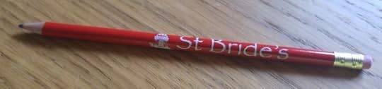photo of red pencil with St Bride's logo
