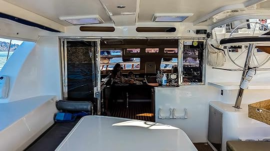 Main cabin and outside seating of the Bel Gato in Baja California Sur, Mexico.