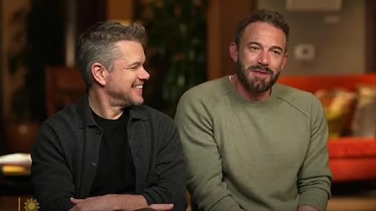 Matt Damon and Ben Affleck promoting their movie Air on CBS Sunday Morning in 2023.
