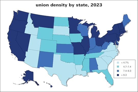 Union density map 2023