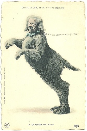 Jean Coquelin as the farmyard dog Patou in Chantecler