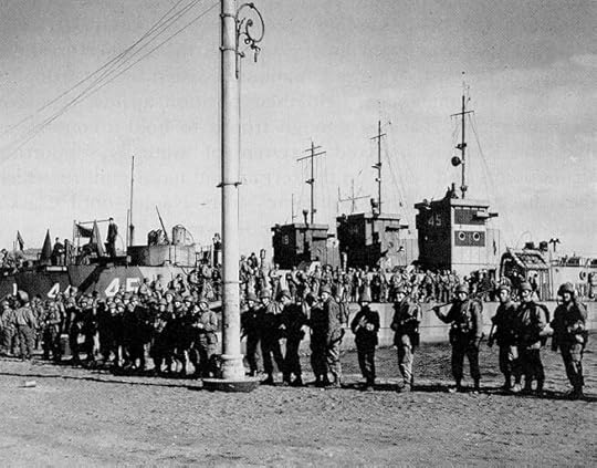 Soldiers of the US 3rd Ranger Battalion board LCIs bound for Anzio; two weeks later, nearly all will be killed or captured at Cisterna (US Army Center of Military History)