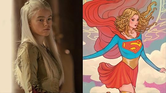 Milly Alcock in House of the Dragon (L) and Kara Zor-El in the comics series Supergirl: Woman of Tomorrow from DC.