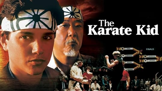 Promo art for 1984's The Karate Kid, featuring Ralph Macchio and Pat Morita.
