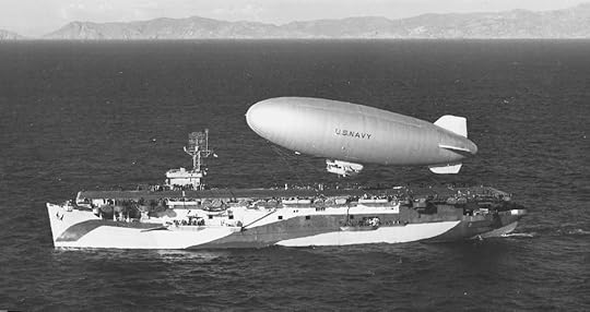 K-29 of Airship Patrol Squadron ZP-31 lifts off from escort carrier USS Altamaha off the California coast, 24 Feb 1944 (US Navy photo: 80-G-220075)