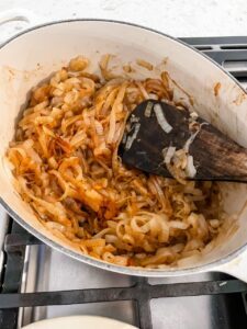 The onions browned through and soft