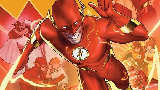 The third Flash of DC Comics, Wally West, running through the Speed Force.