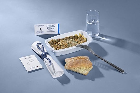 Air France menu designed by Frederic Simonin, a Michelin star chef