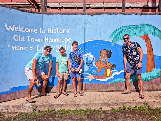 Full Taylor Family with Lilo and Stitch Mural in Hanapepe South Shore Kauai 1