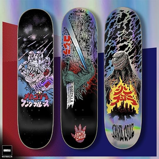 New Godzilla 70th anniversary skateboards coming from Santa Cruz.