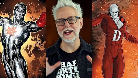 DC Studios' co-head James Gunn, and DC Comics heroes Captain Atom and Deadman.