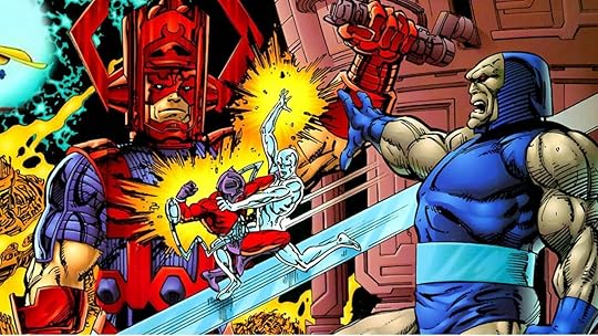 John Byrne's art for his epic crossover Darkseid vs. Galactus: The Hunger.