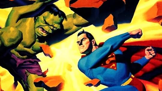 Steve Rude's cover art for the 1999 The Incredible Hulk vs. Superman one-shot comic.