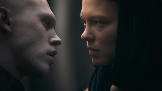 Pale Feyd-Rautha up close to Margot Fenring in Dune: Part Two