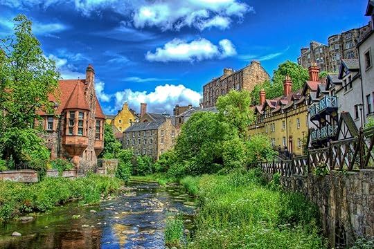 Dean Village in Edinburgh on a beautiful sunny day one of the best things to do in Edinburgh