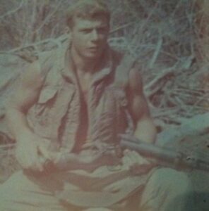 U.S. soldier in Vietnam with an M79 grenade launcher