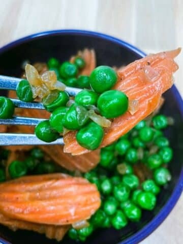 Peas and Carrots in a bowl.